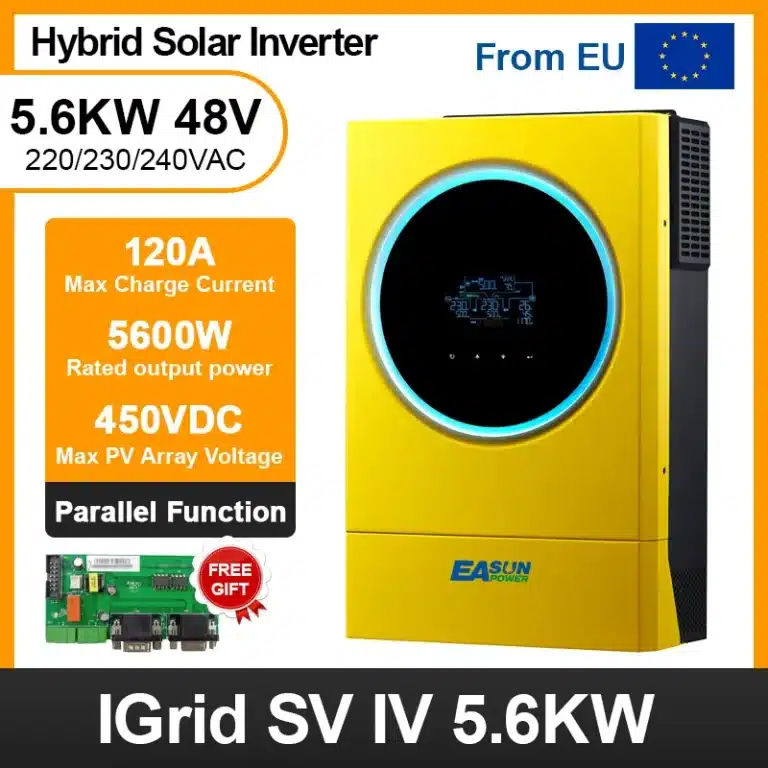 5.6 kw Invertor Hibrid Easun 120A MPPT 48 V Ieșire monofazat WiFi inclus