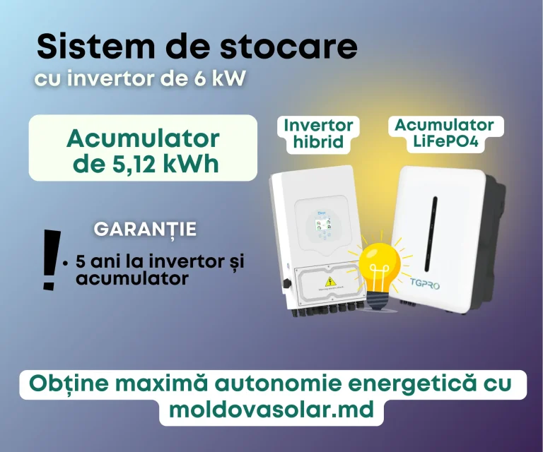 Invertor 6,2 kW + Acumulator 5,12 kW (Pe viitor puteti adauga panouri solare)