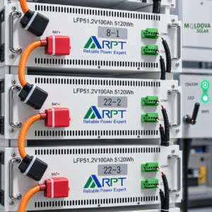 Set Acumulatori LiFePO4 High Voltage 20,48kWh (4×5,12kWh) cu BMS și Stilaj — 3