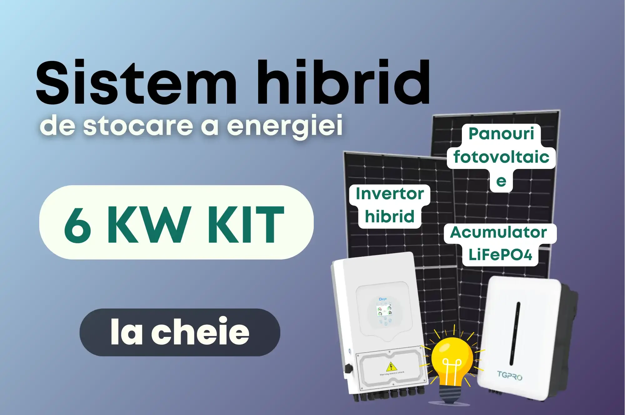 Sistem de stocare Hibrid cu panorui 6kW